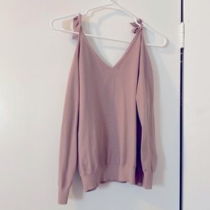 Dark Pink shoulder cut out sweater